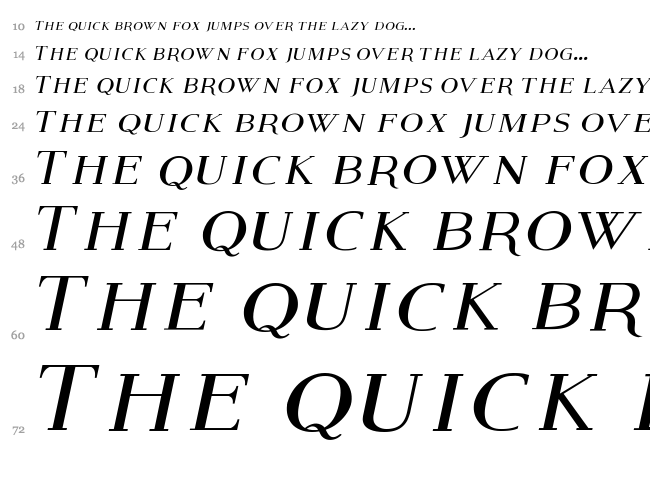 Modern Serif font waterfall
